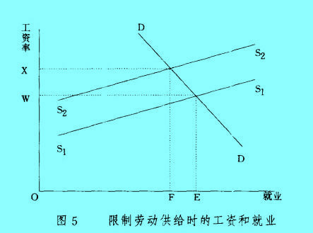 Image:限制劳动供给时的工资和就业.jpg