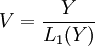 V=frac{Y}{L_1(Y)}